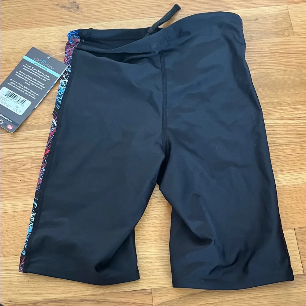 Dolfin Men's Swim Jammers with Black, Blue, and Red Design